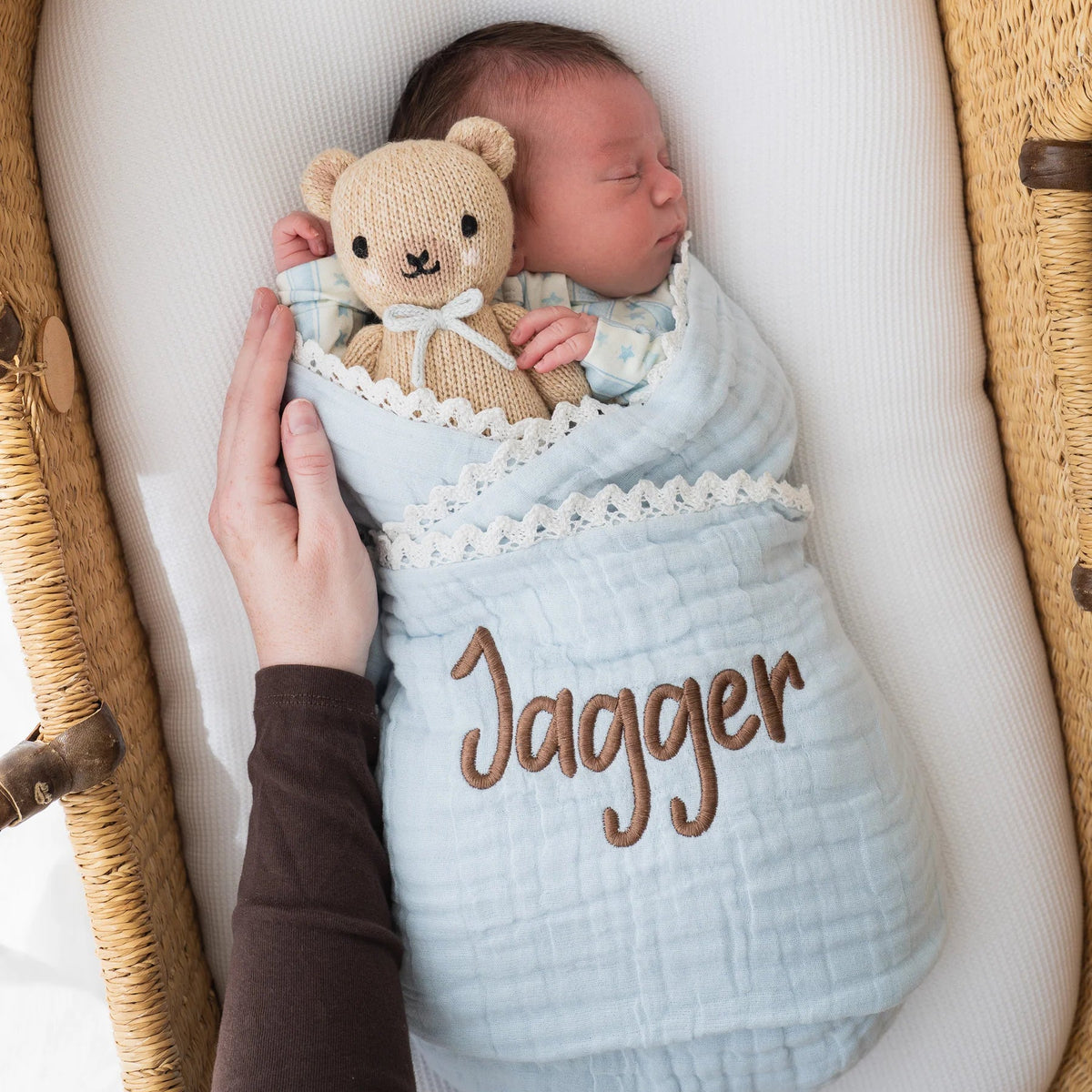 GAUZE LACE BLANKET | Sky Blue