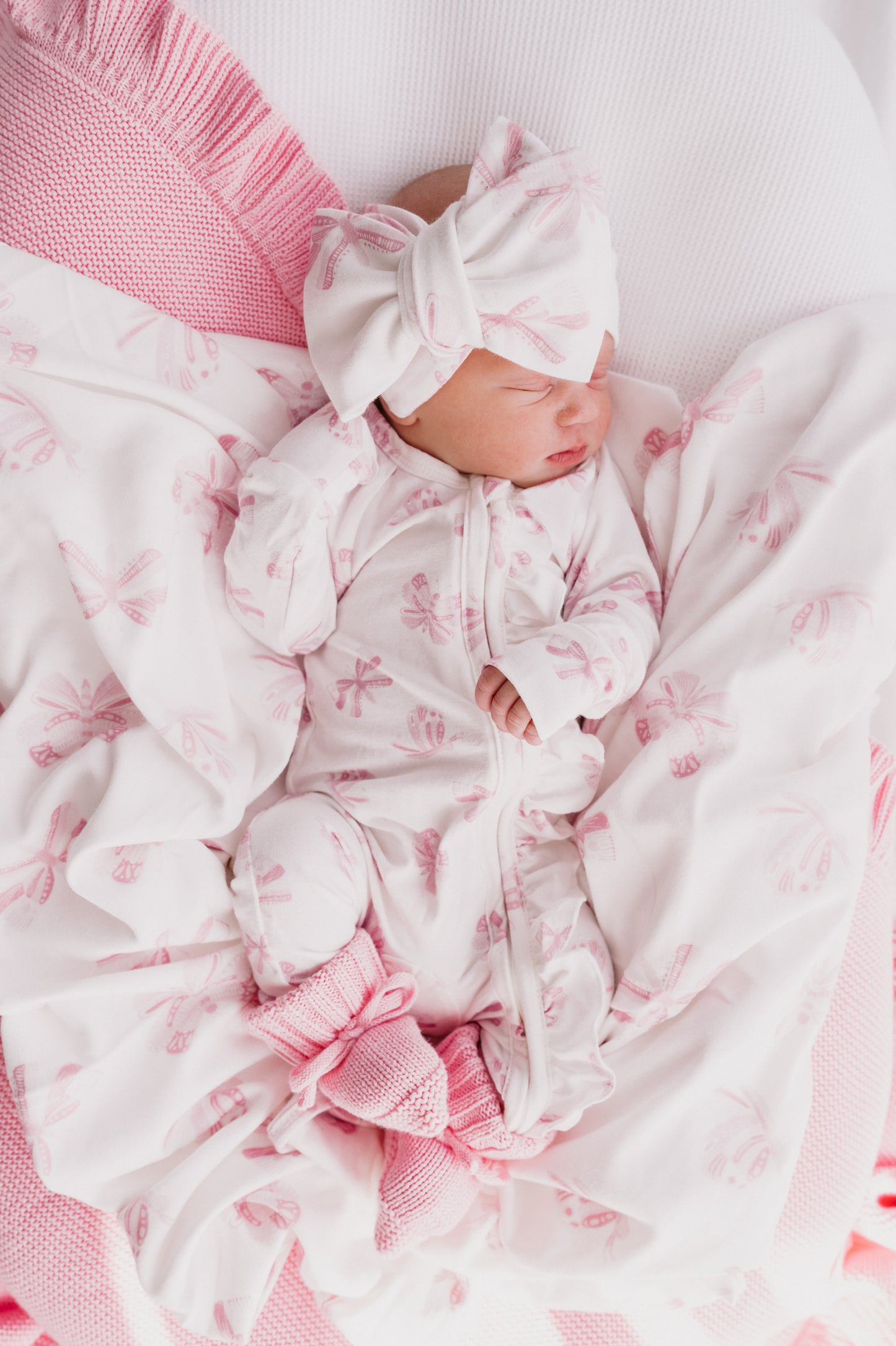 Frill Zip Romper - Pink Butterflies