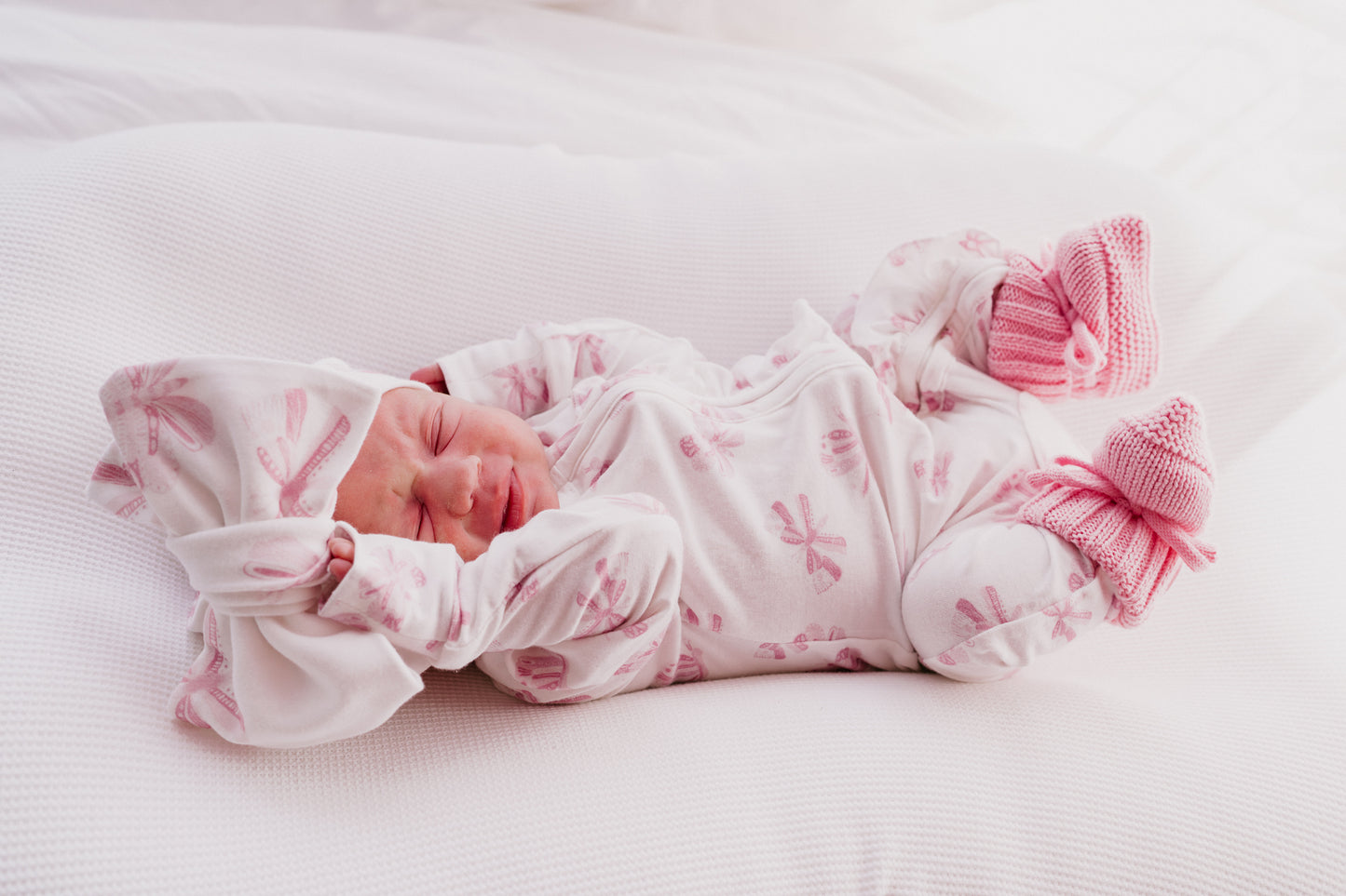 Frill Zip Romper - Pink Butterflies
