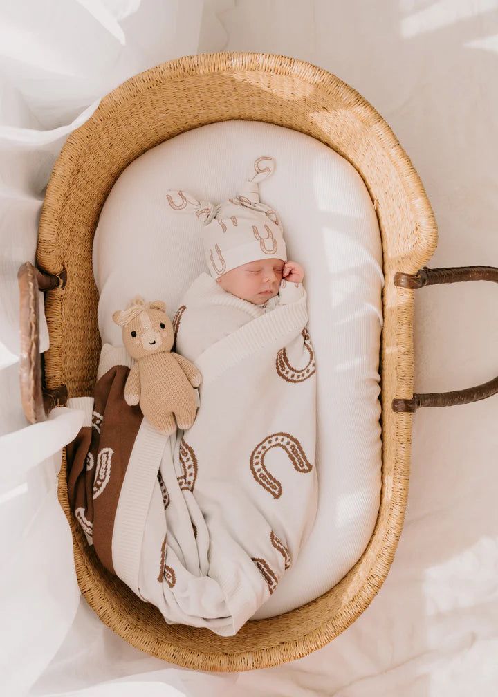 KNIT BLANKET | Western Horse Shoe