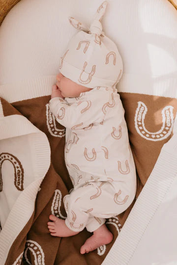 KNIT BLANKET | Western Horse Shoe