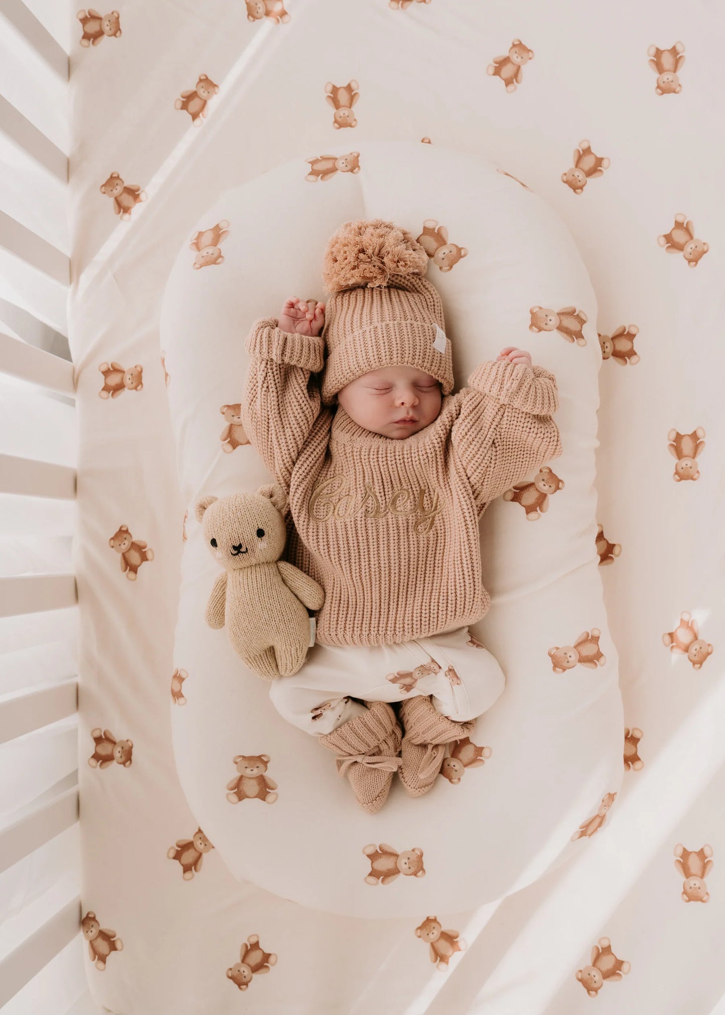 KNITTED POM BEANIE | Teddy