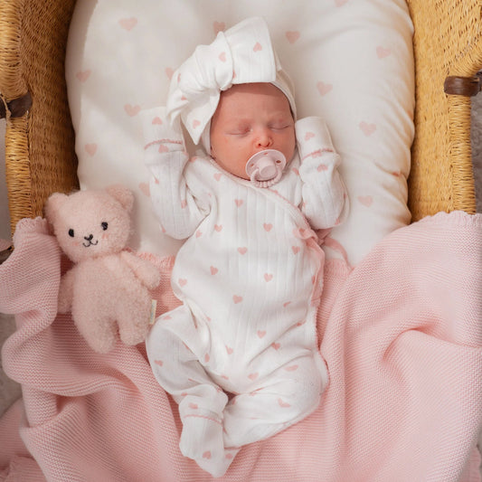 ESSENTIAL KIMONO ROMPER - Pink Hearts