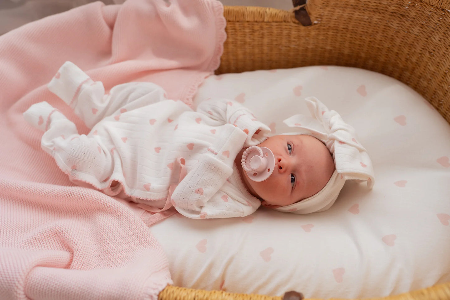 ESSENTIAL KIMONO ROMPER - Pink Hearts