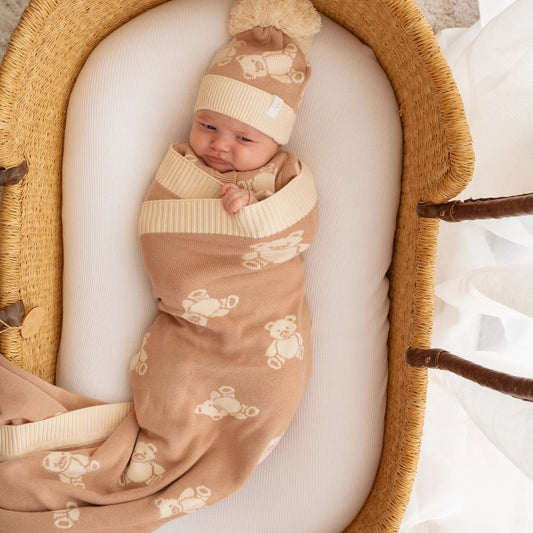 BORDER KNIT BLANKET | Teddies