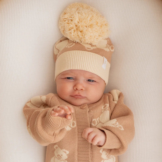 KNITTED POM BEANIE  | Teddies