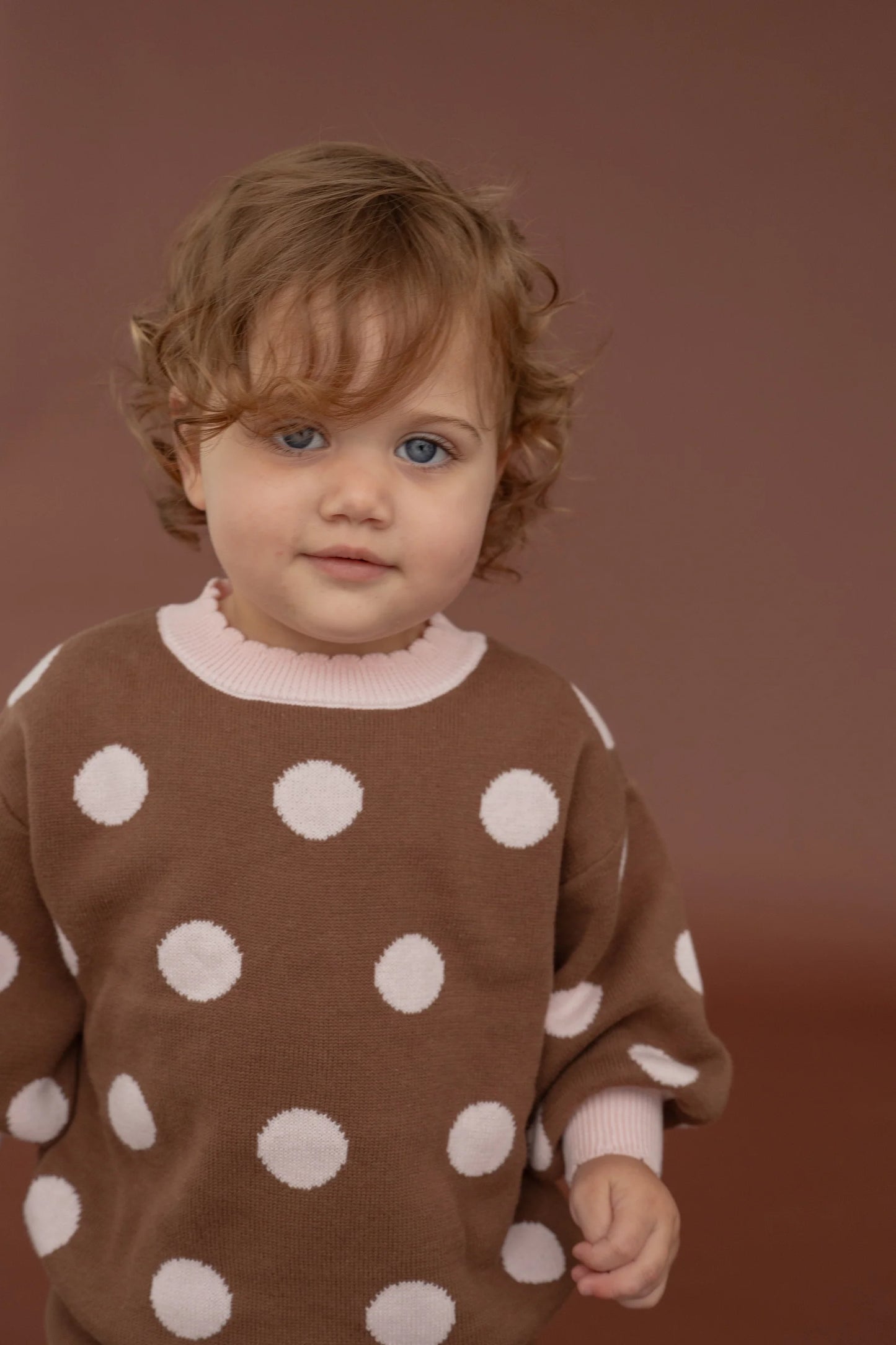 KNIT Set | Choc Pink Polka