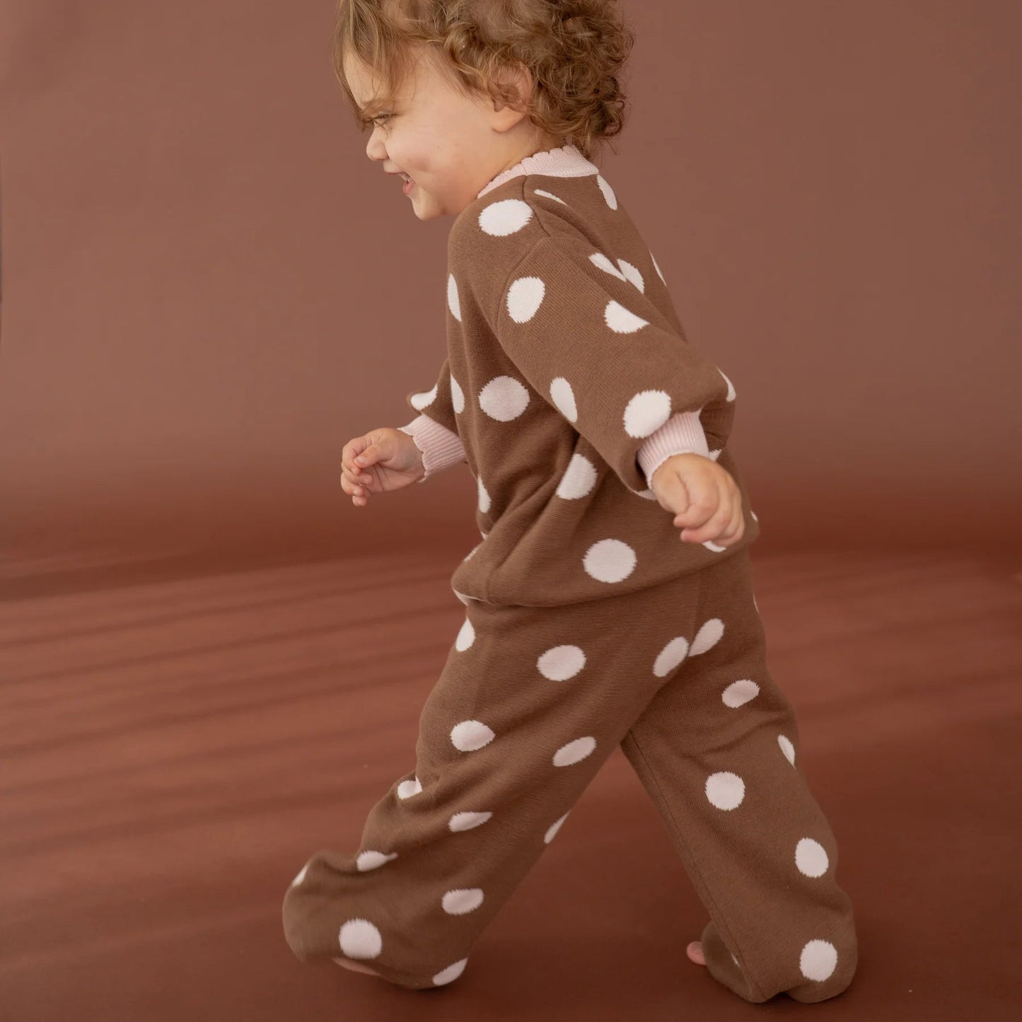 KNIT Set | Choc Pink Polka