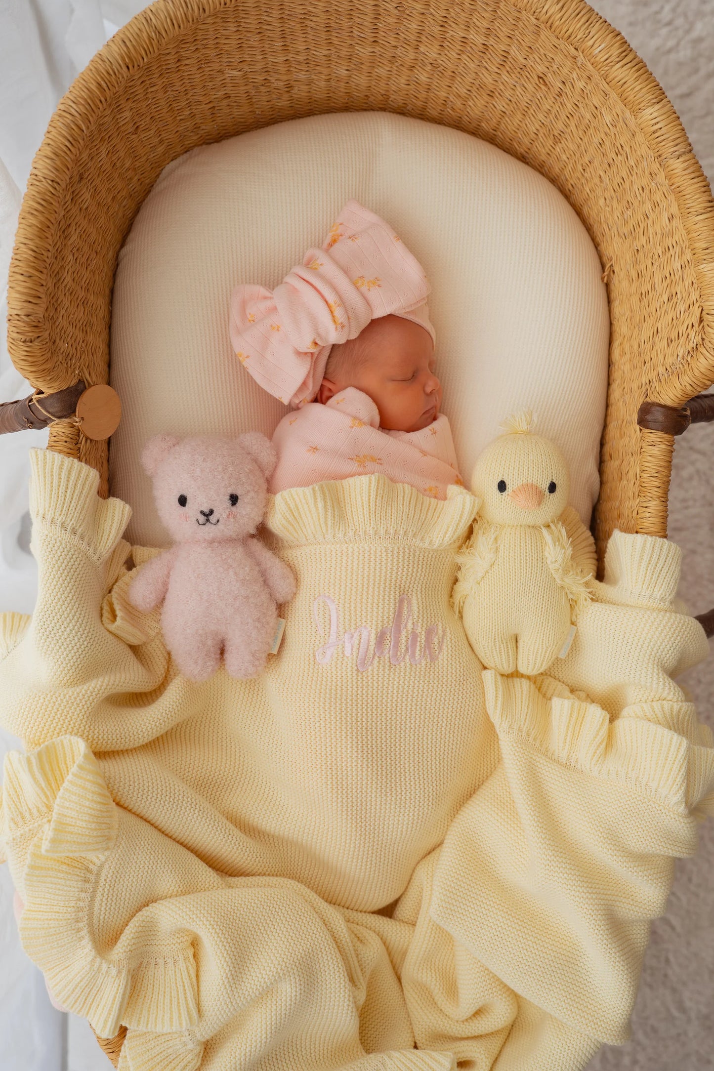 FRILL KNIT BLANKET | Lemon