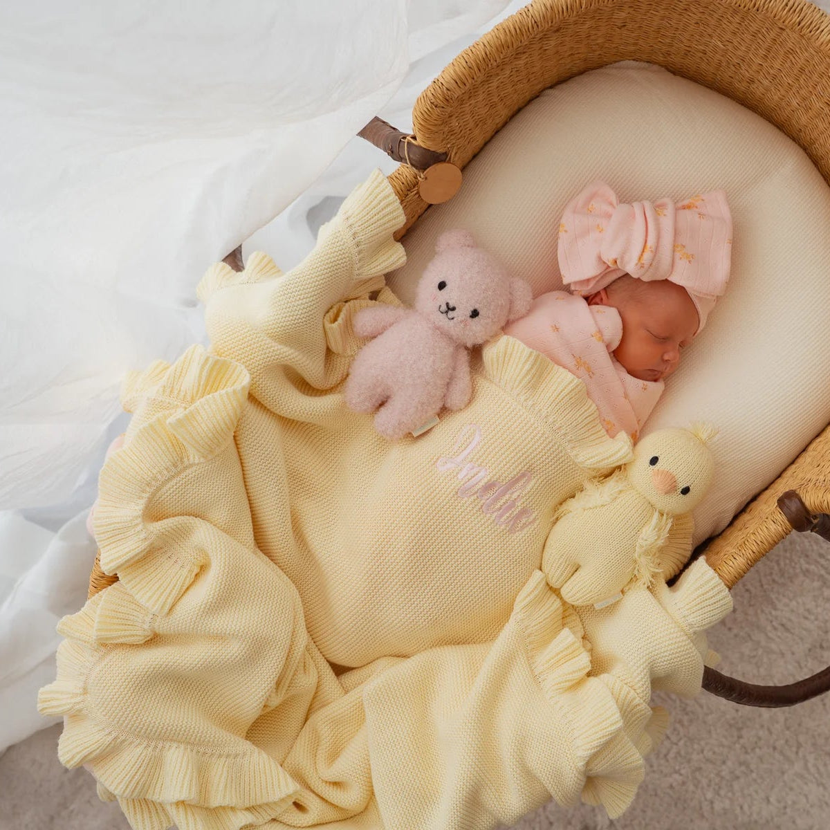 FRILL KNIT BLANKET | Lemon