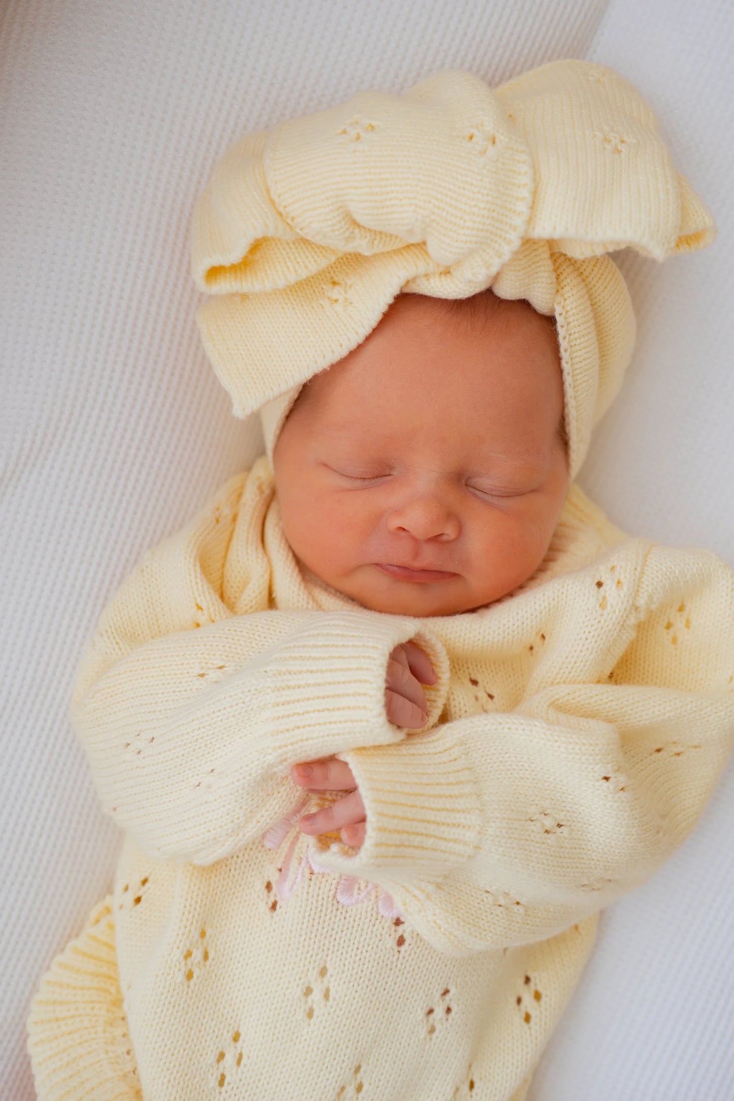 FRILL KNIT POINTELLE ROMPER | Lemon