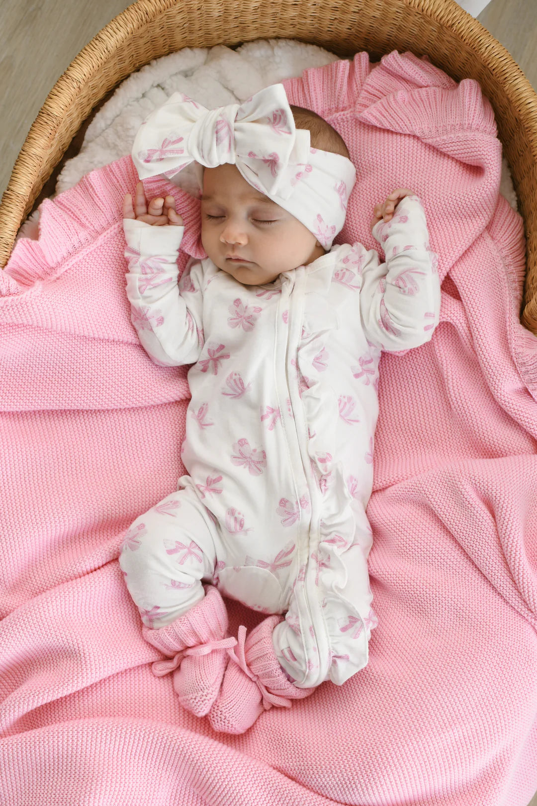 Frill Zip Romper - Pink Butterflies