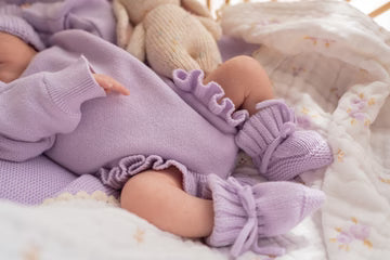Frill Knit Romper - Pastel Lilac