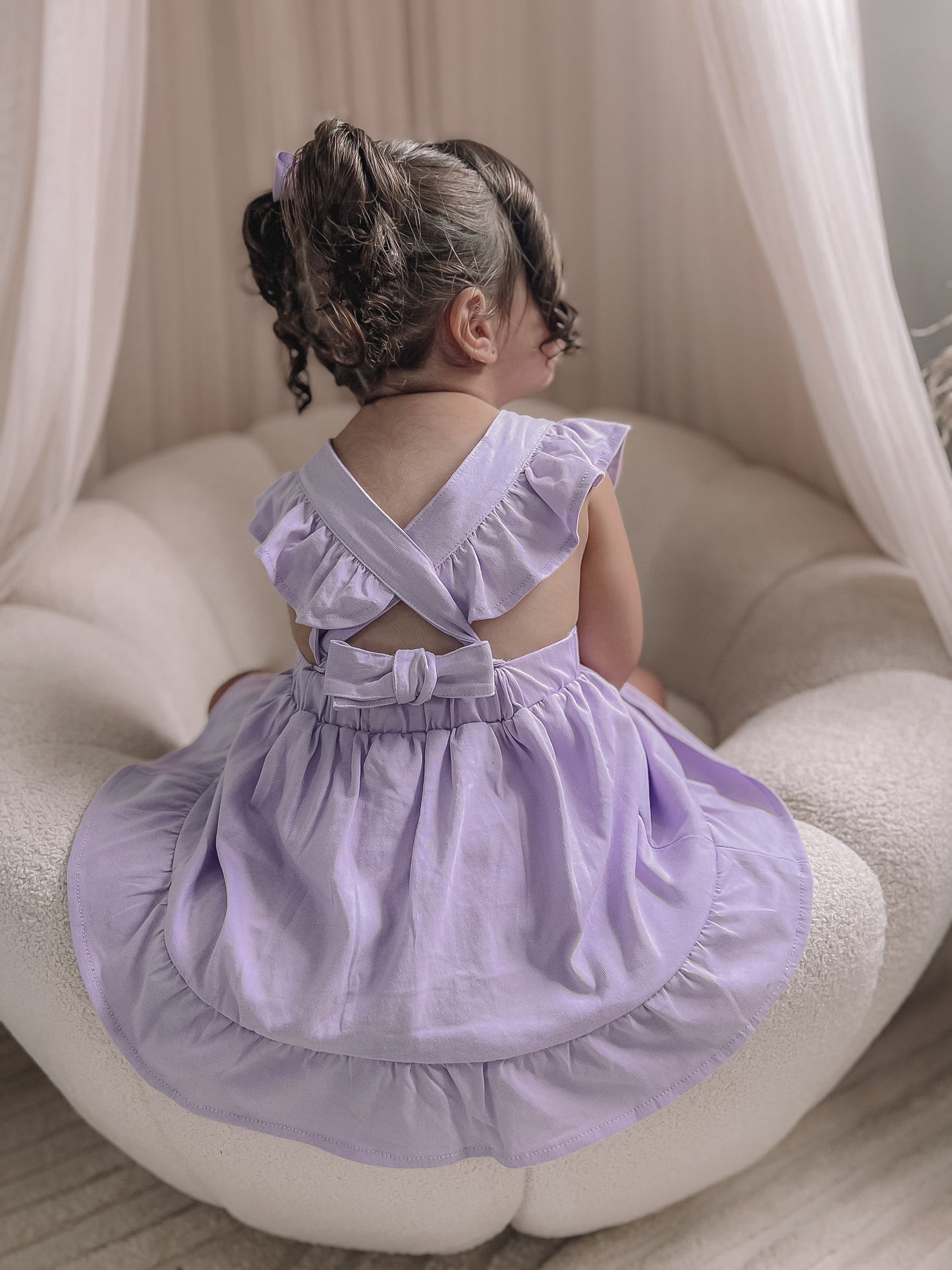 Lilac Dandelion Jersey Pinafore Dress