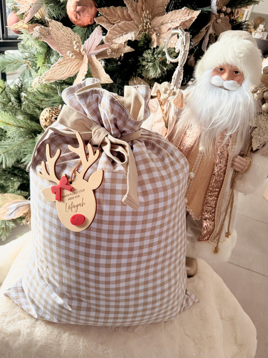 SANTA SACK | GINGHAM
