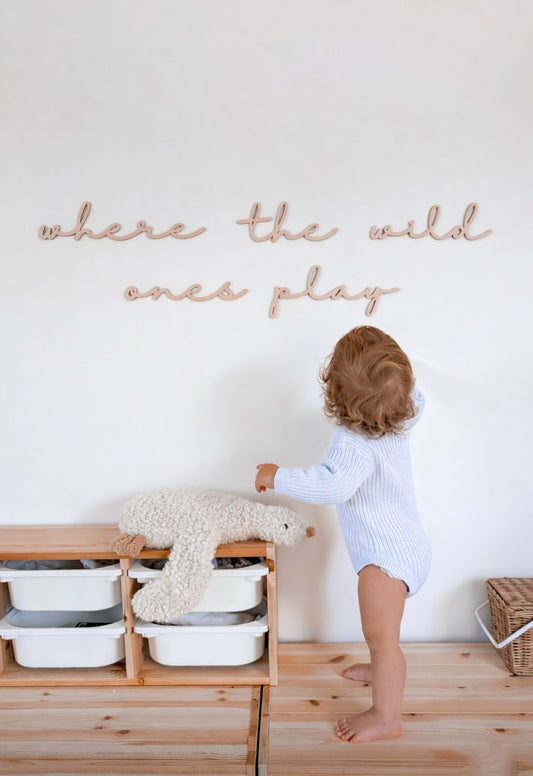 WOODEN WALL SCRIPT | Where the wild ones play