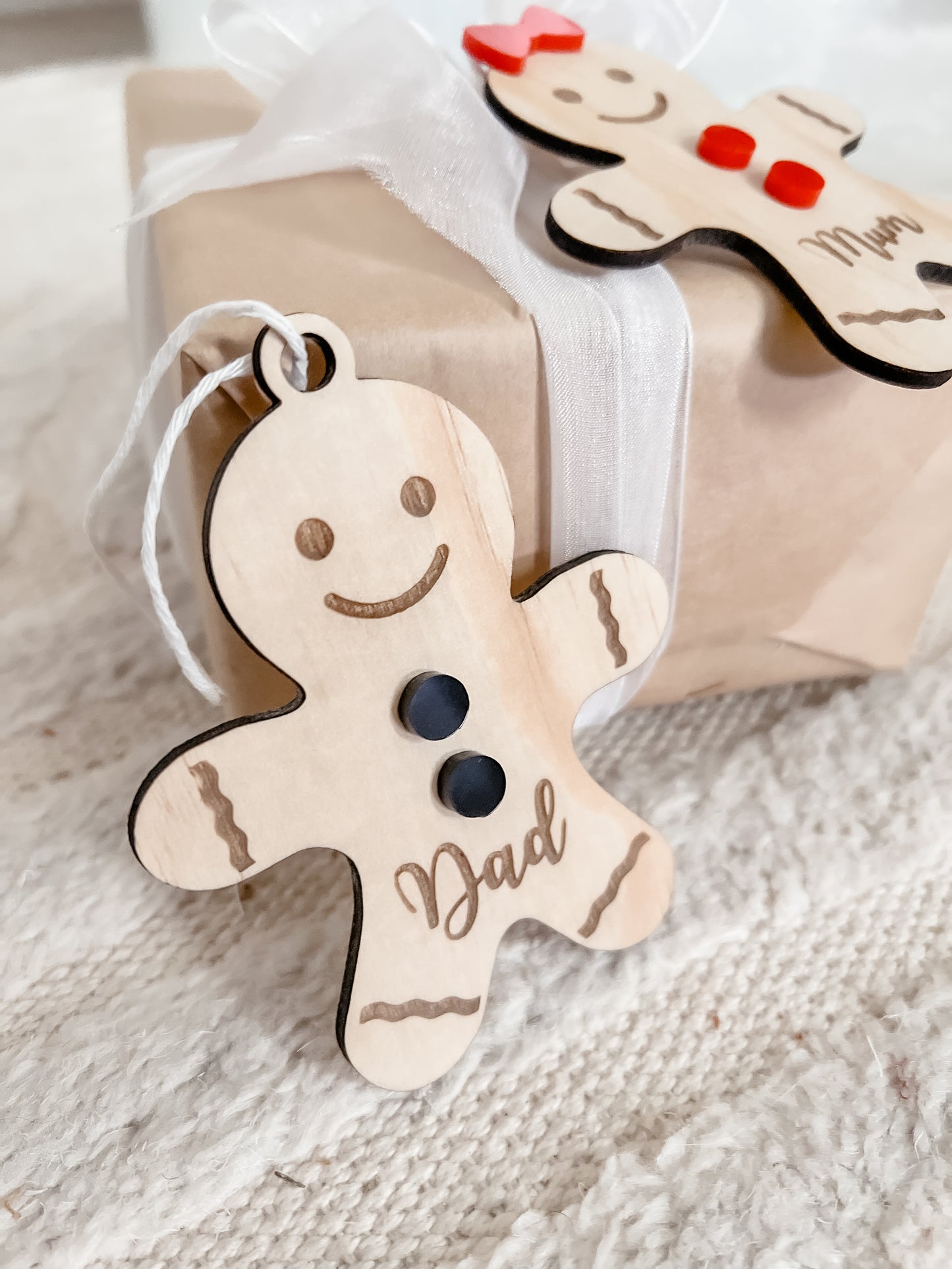 Wooden Gingerbread Man/Lady Name Tag