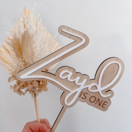Wooden Cake Topper - Personalised