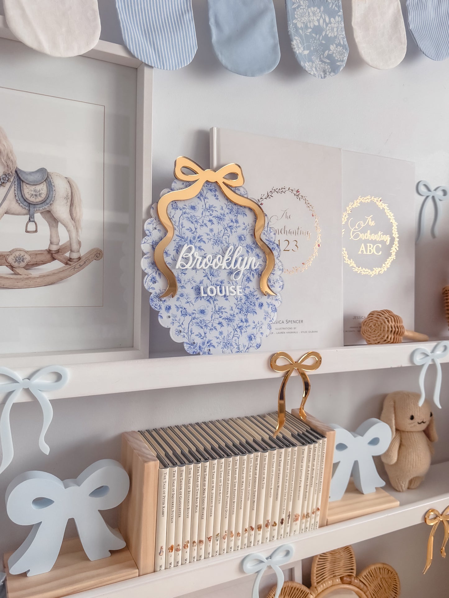 VINTAGE BOW NAME PLAQUE | UV Printed