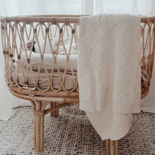 Cream Organic Knitted Blanket