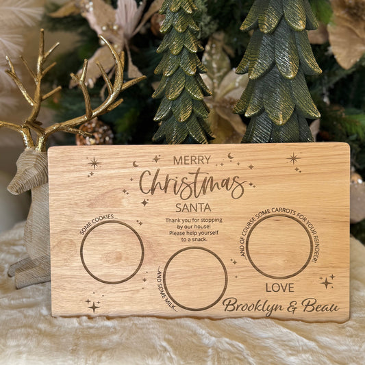 SANTA'S TREAT BOARD | Personalised | Engraved Wooden Board