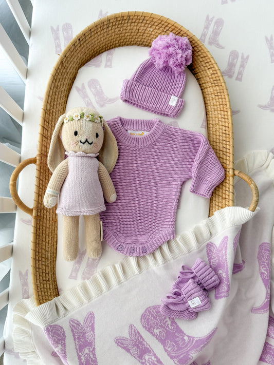 Chunky Knit Romper | Lilac