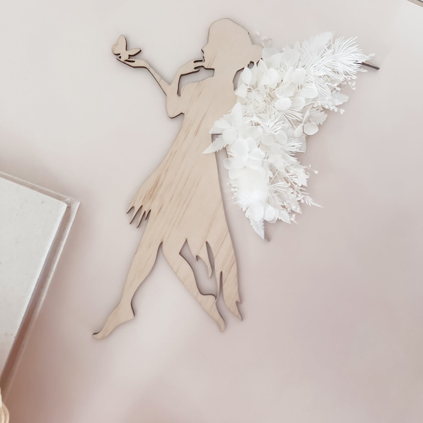 Wooden Fairy w/ dried flowers