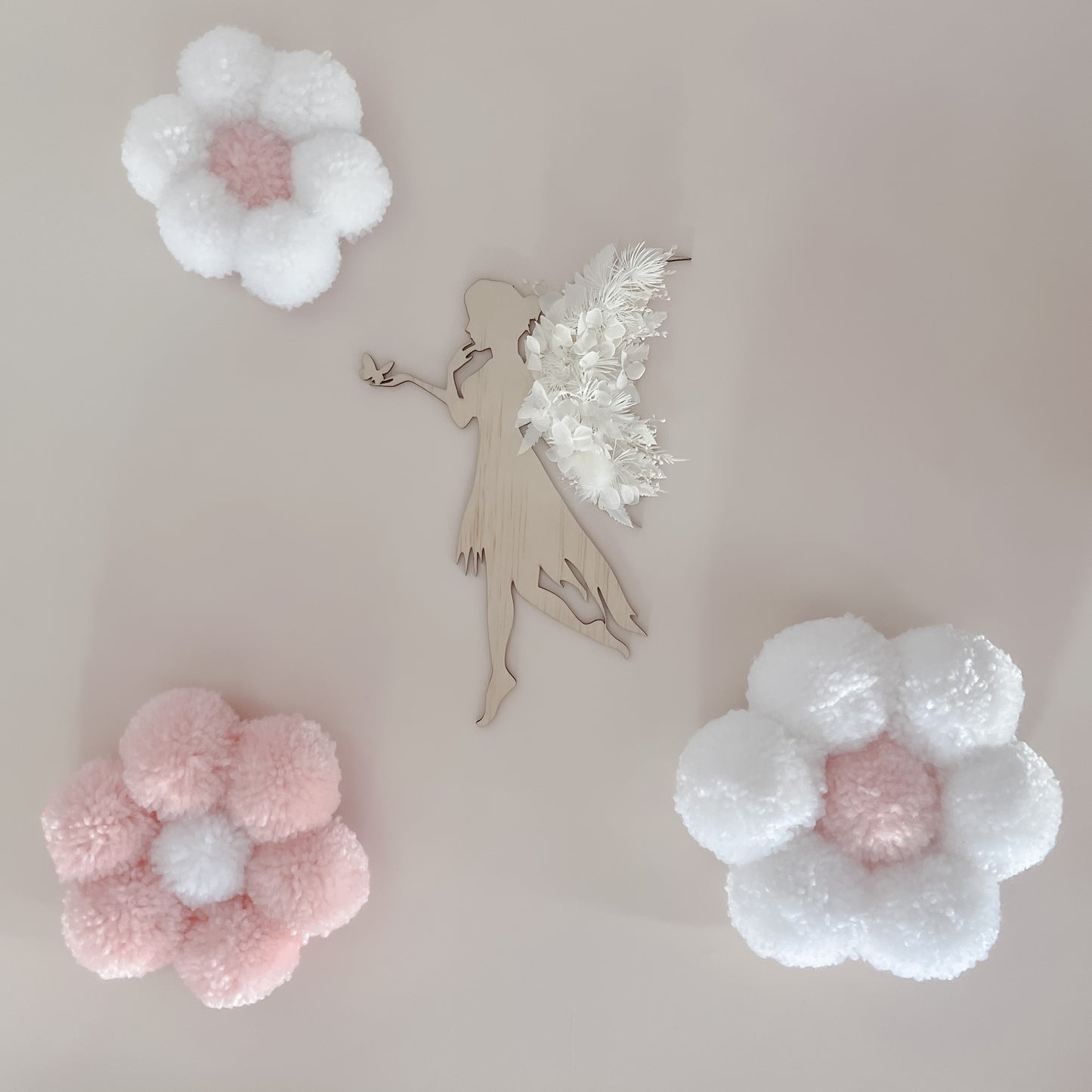 Wooden Fairy w/ dried flowers