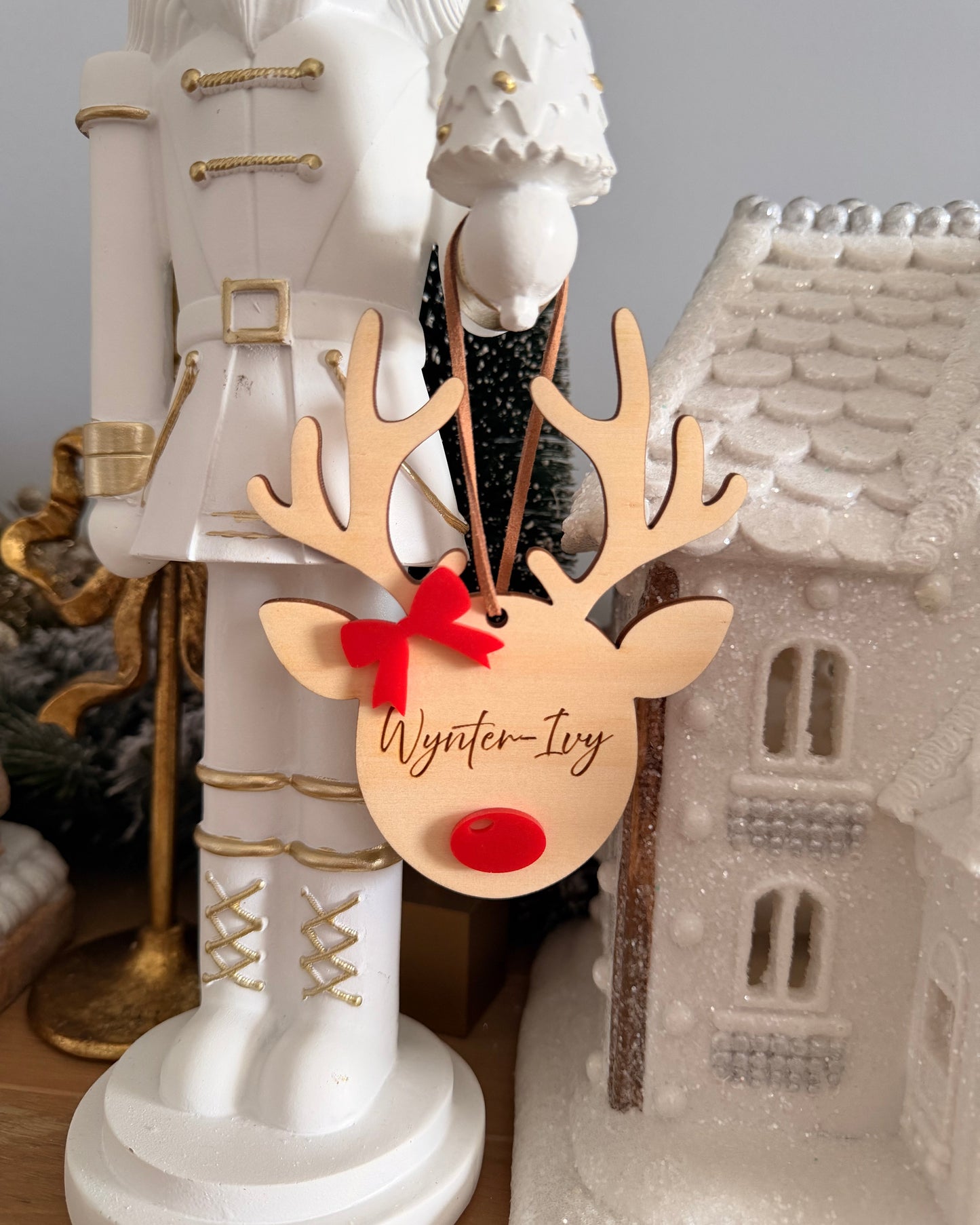 WOODEN REINDEER NAME TAGS | Personalised
