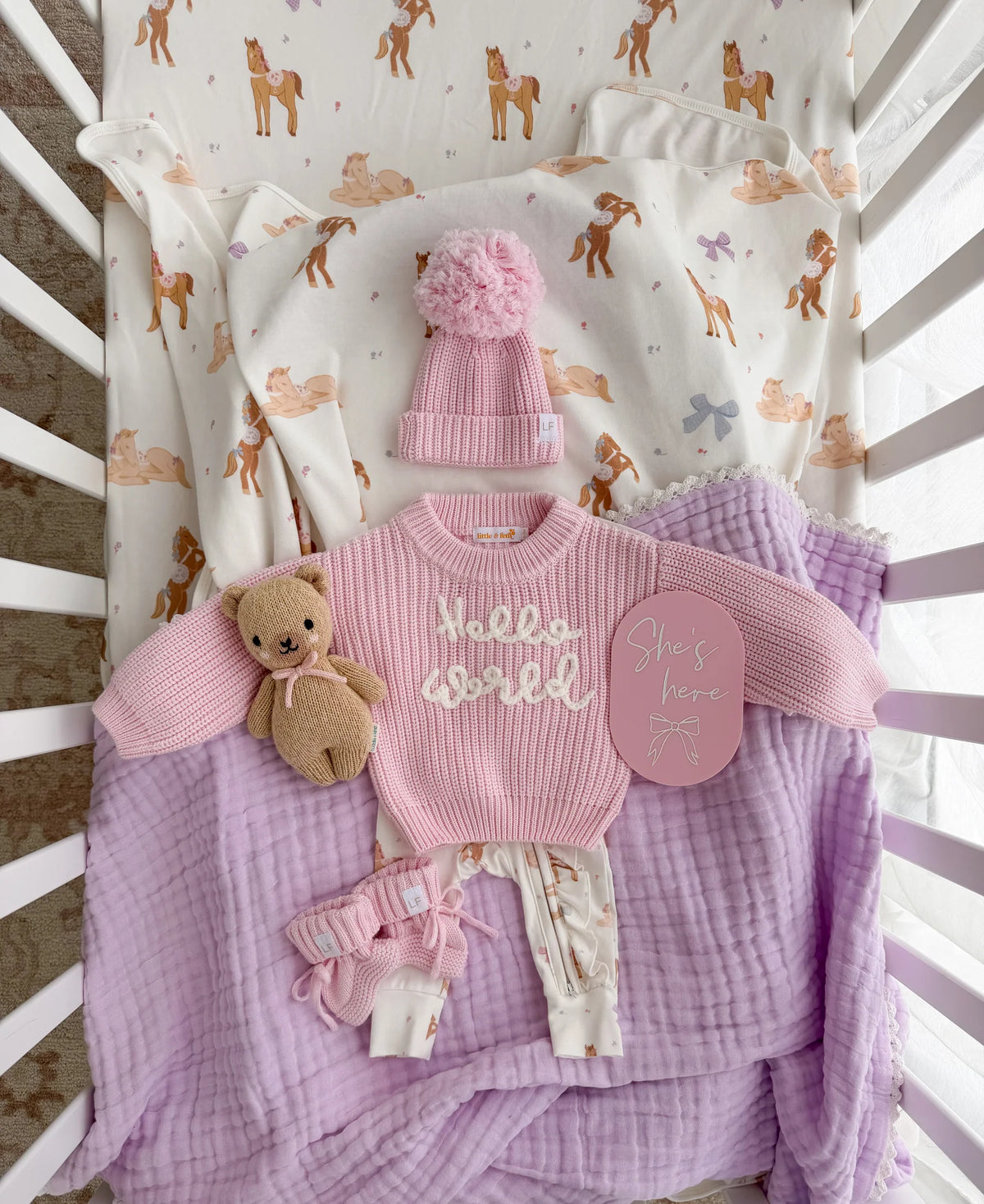 'HELLO WORLD' CHUNKY KNIT JUMPER | Strawberry Milk