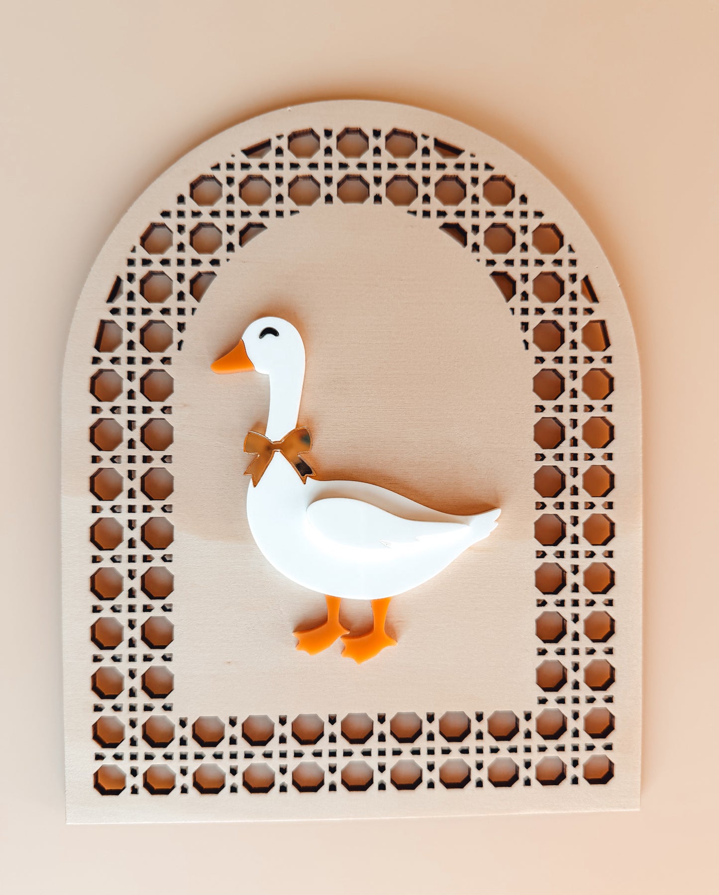 RATTAN GOOSE ARCH SIGN | Plywood & Acrylic