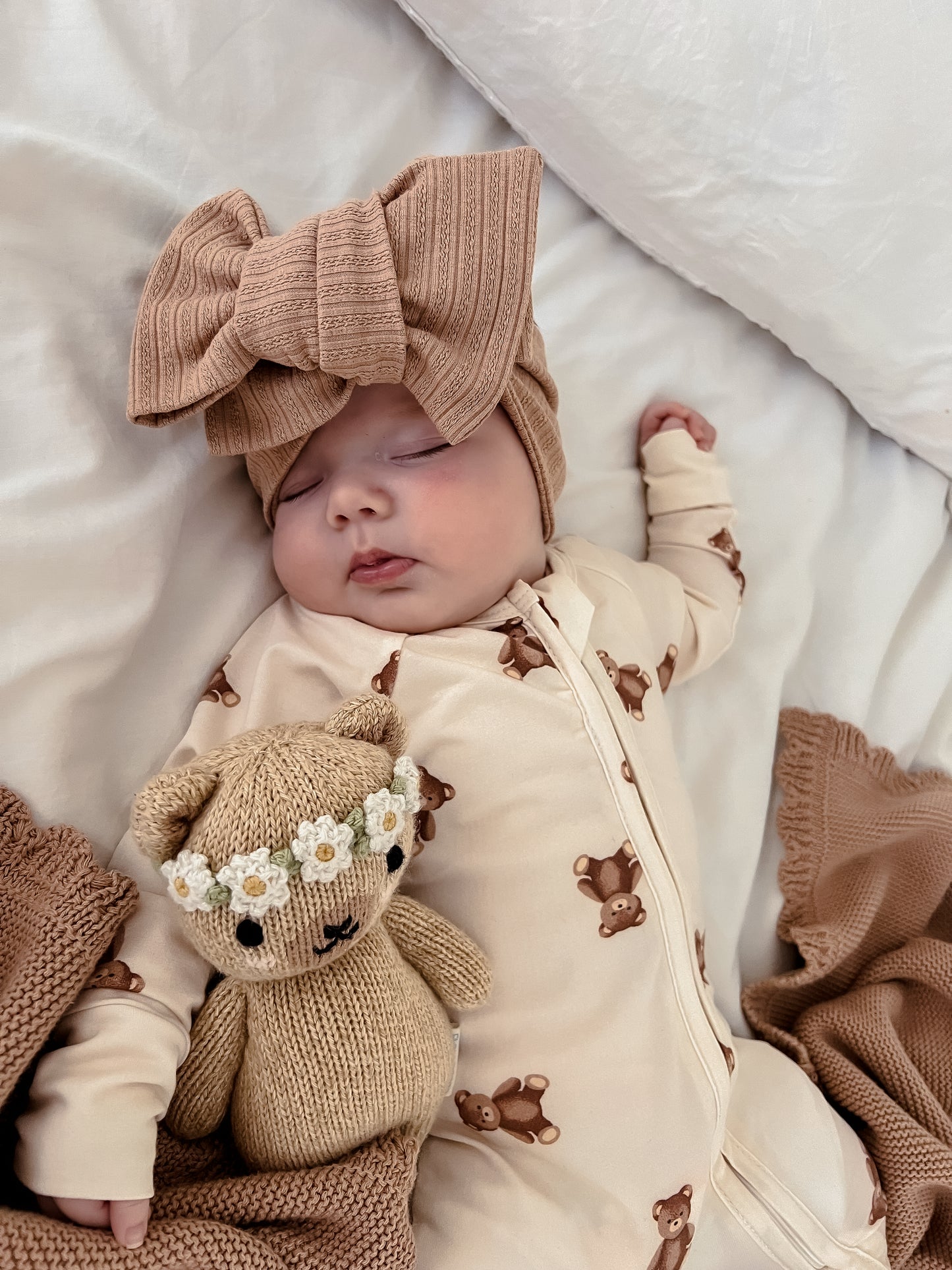 Zip Romper - Teddy Print