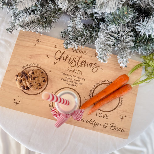 SANTA'S TREAT BOARD | Personalised | Engraved Wooden Board