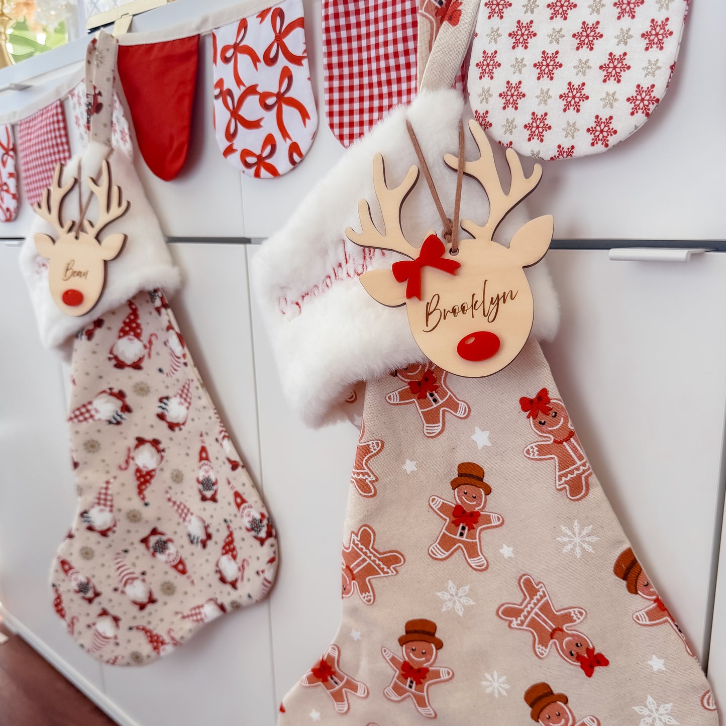 WOODEN REINDEER NAME TAGS | Personalised