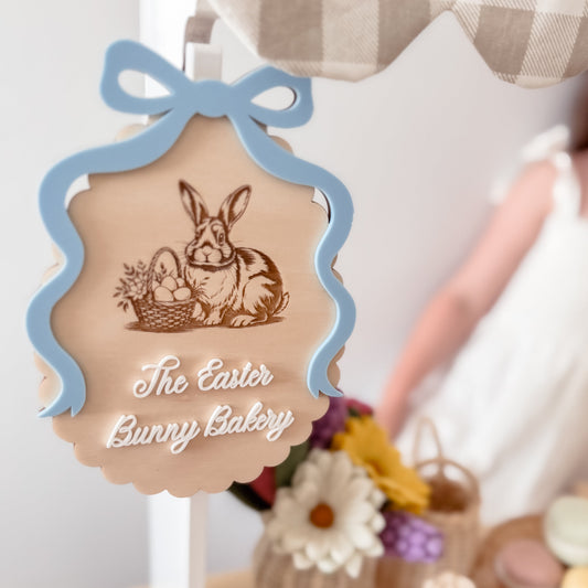 SCALLOPED BOW SIGN | The Easter Bunny Bakery