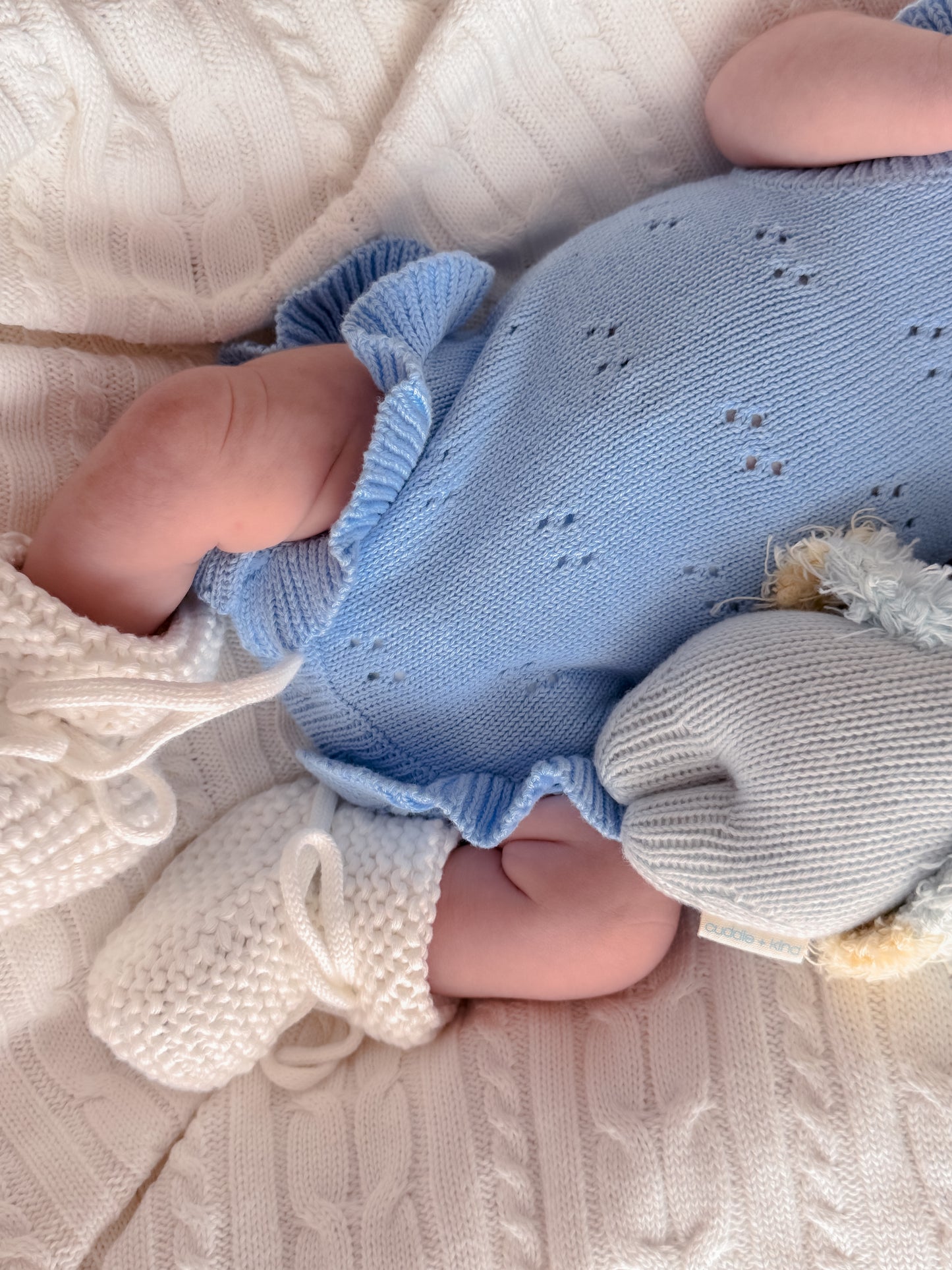 Pointelle Flutter Romper - Blue