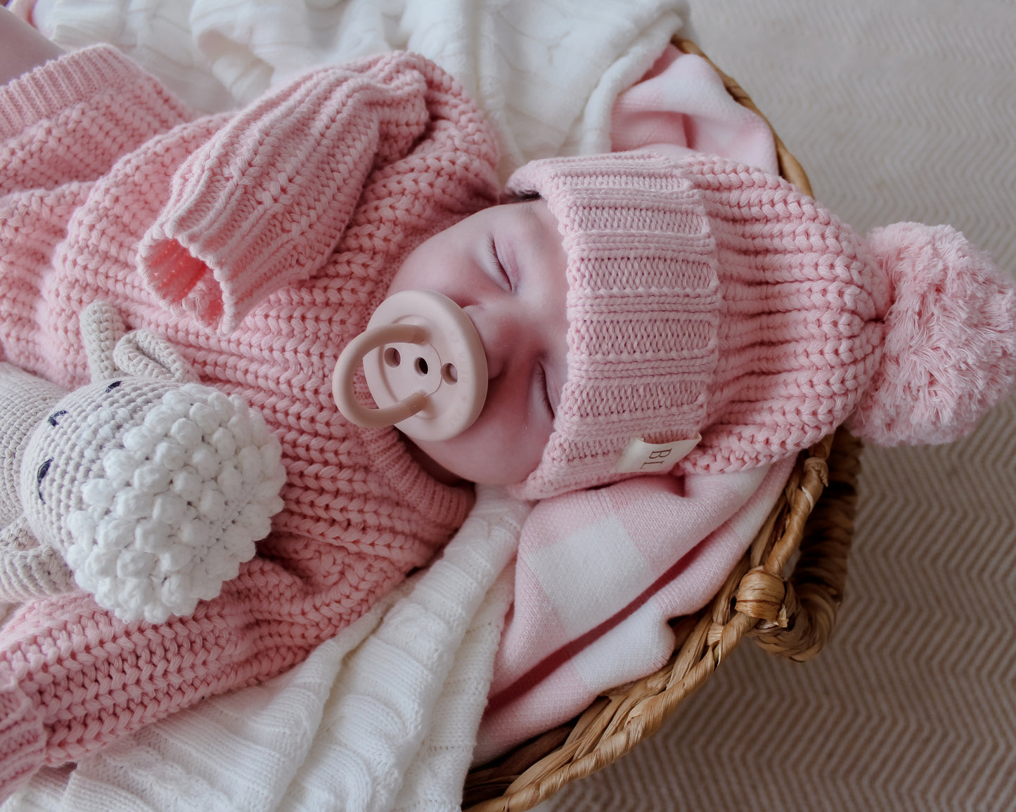 Chunky Knit Beanie - Strawberry