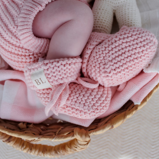 Knit Booties - Strawberry