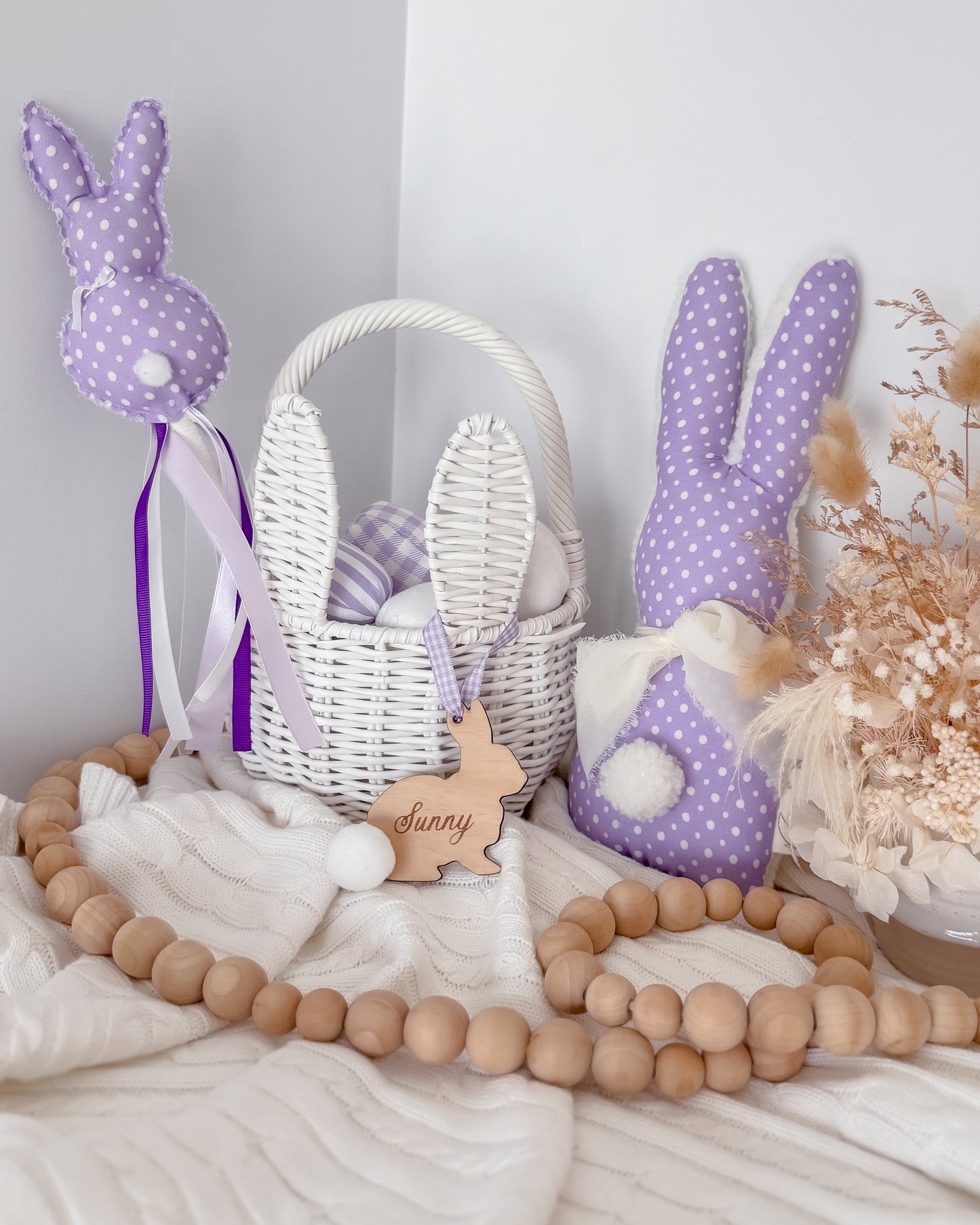 Easter Bunny Name Tag - Wooden