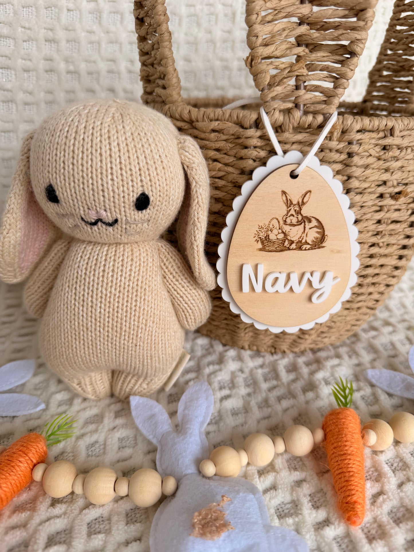 SCALLOPED EGG | Easter Basket Tag | Plywood & Acrylic
