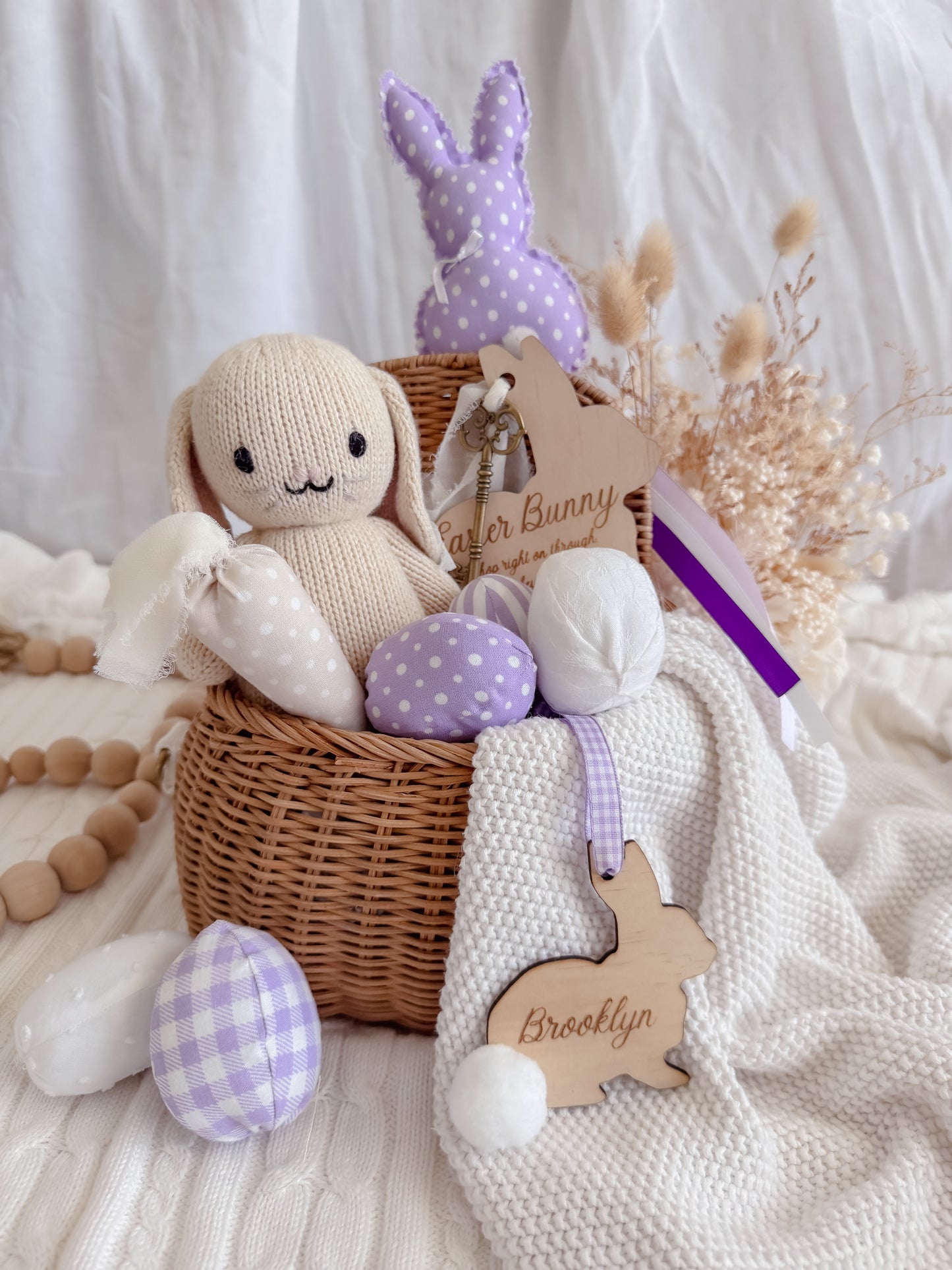 Easter Bunny Name Tag - Wooden
