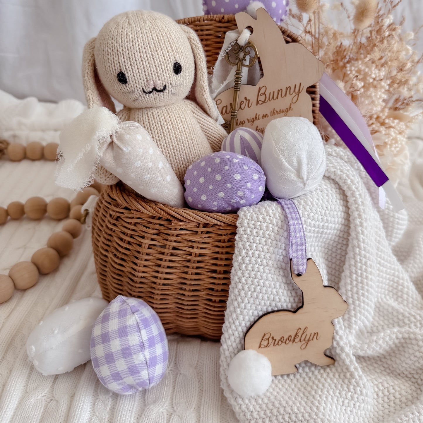 Easter Bunny Name Tag - Wooden