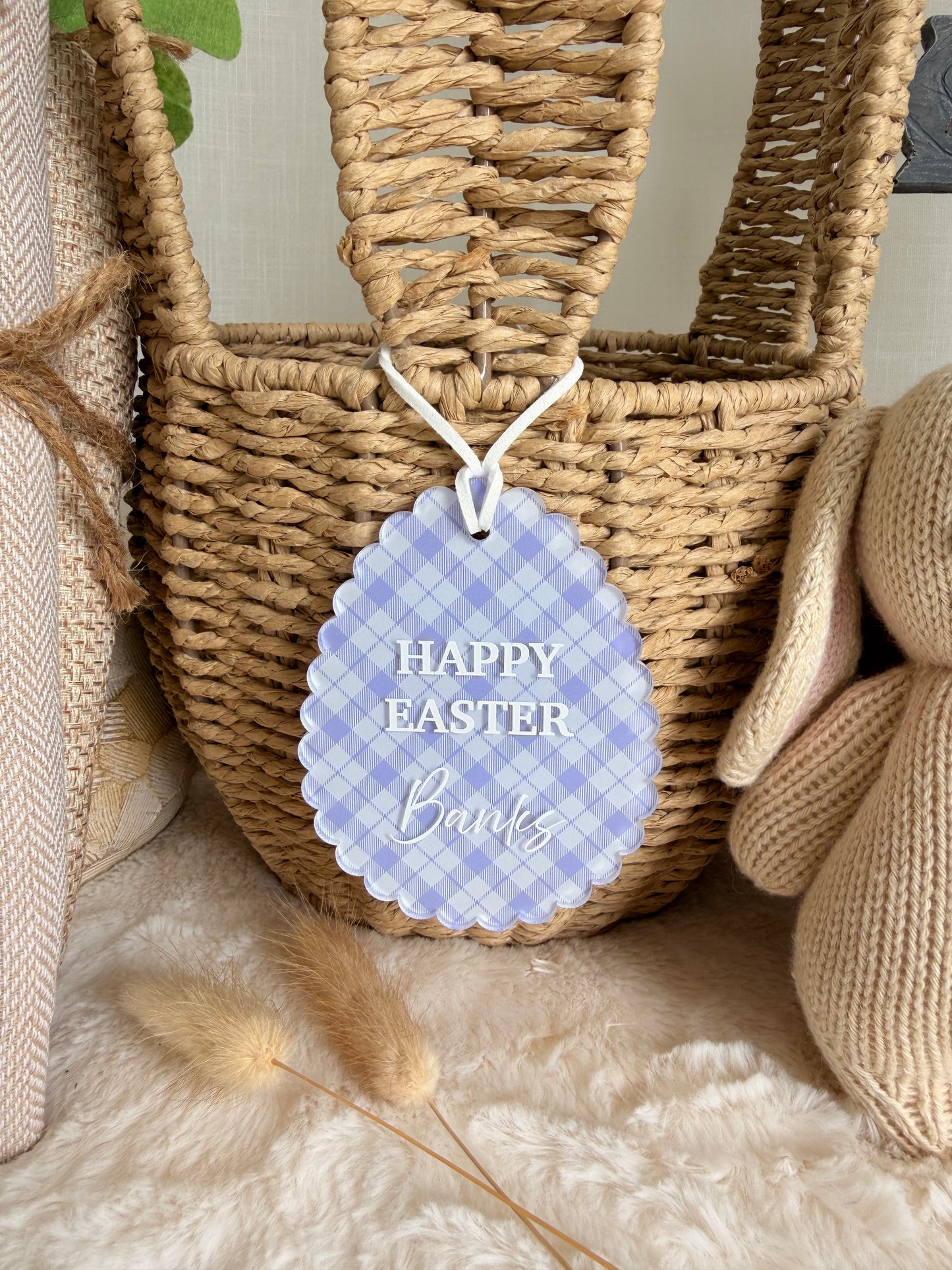 SCALLOPED EGG | Easter Basket Tag | UV Printed Acrylic