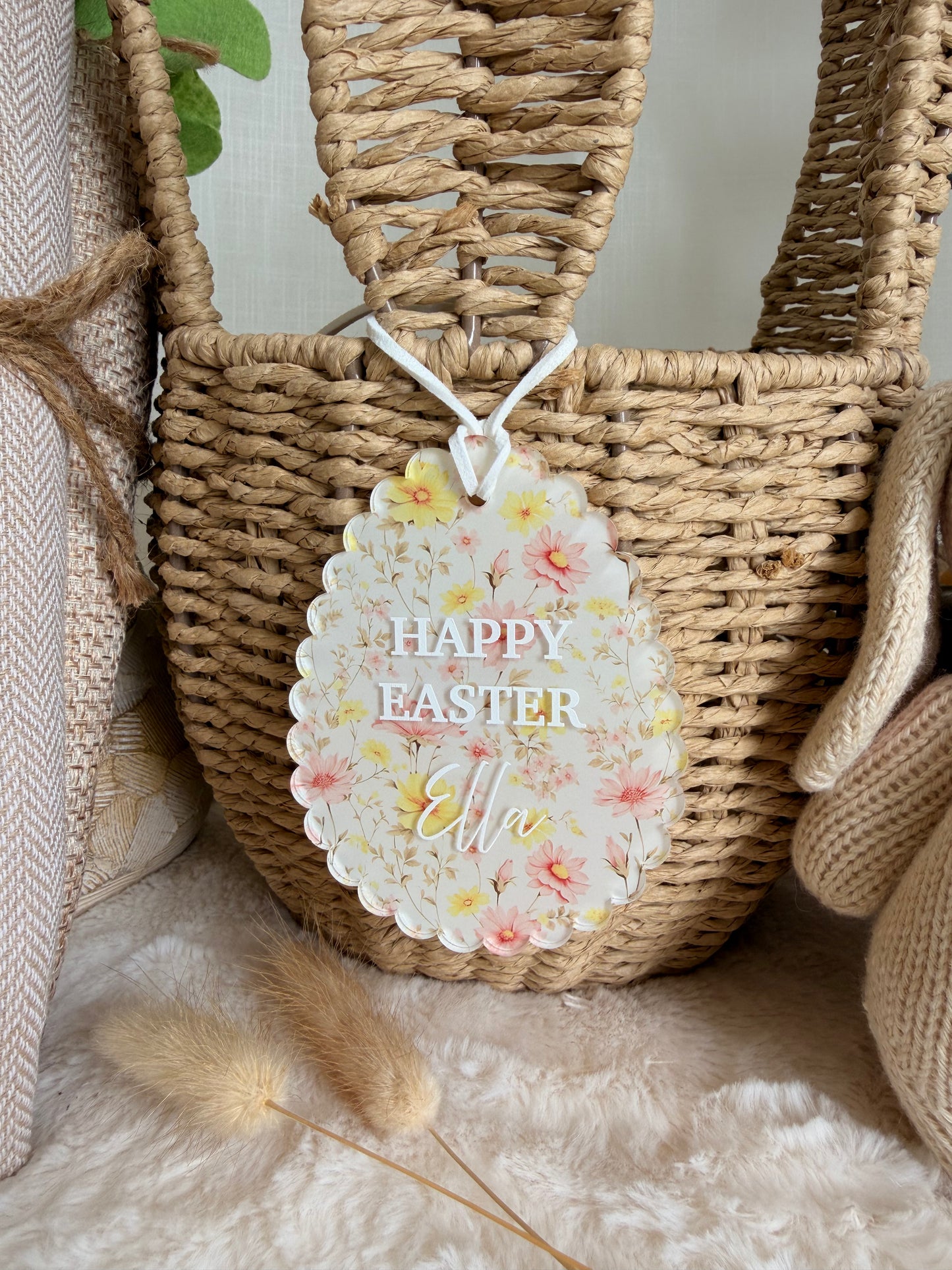 SCALLOPED EGG | Easter Basket Tag | UV Printed Acrylic