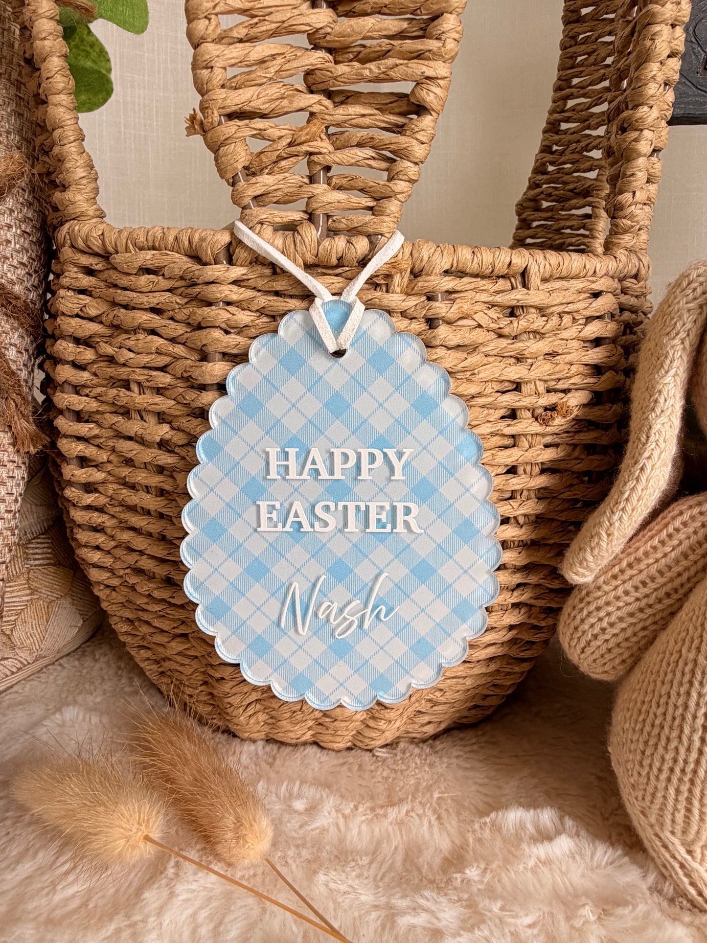 SCALLOPED EGG | Easter Basket Tag | UV Printed Acrylic