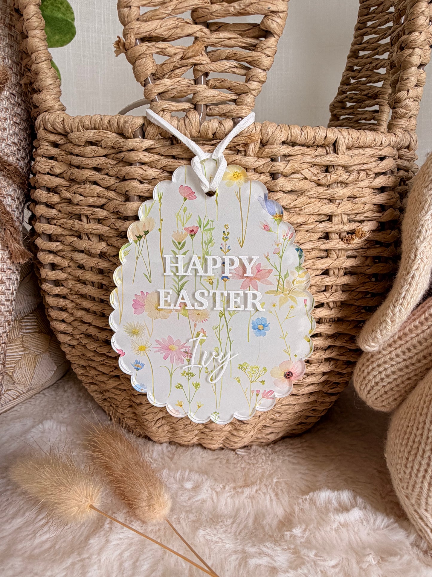 SCALLOPED EGG | Easter Basket Tag | UV Printed Acrylic
