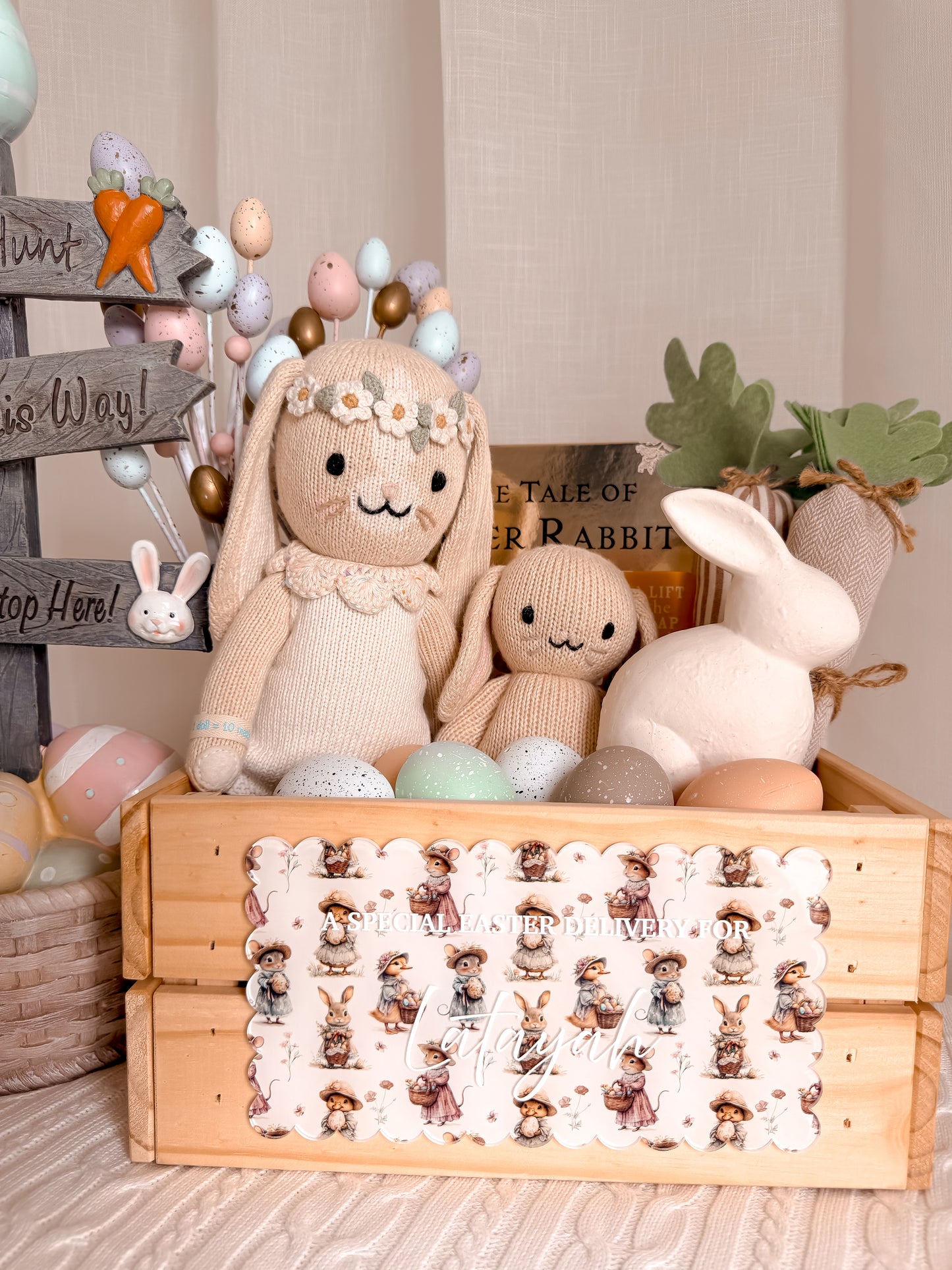 EASTER CRATE PLAQUE | Scalloped | UV Printed Acrylic