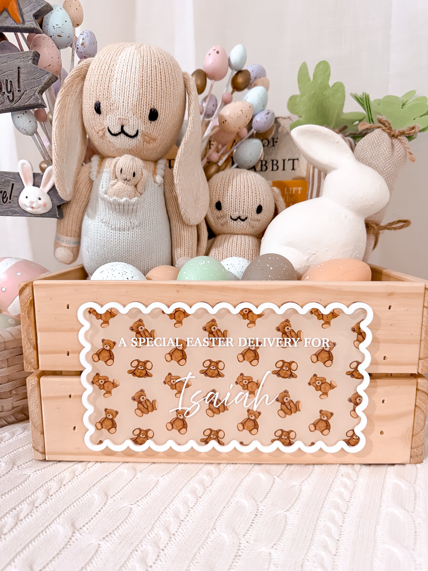 EASTER CRATE PLAQUE | Scalloped | UV Printed Acrylic