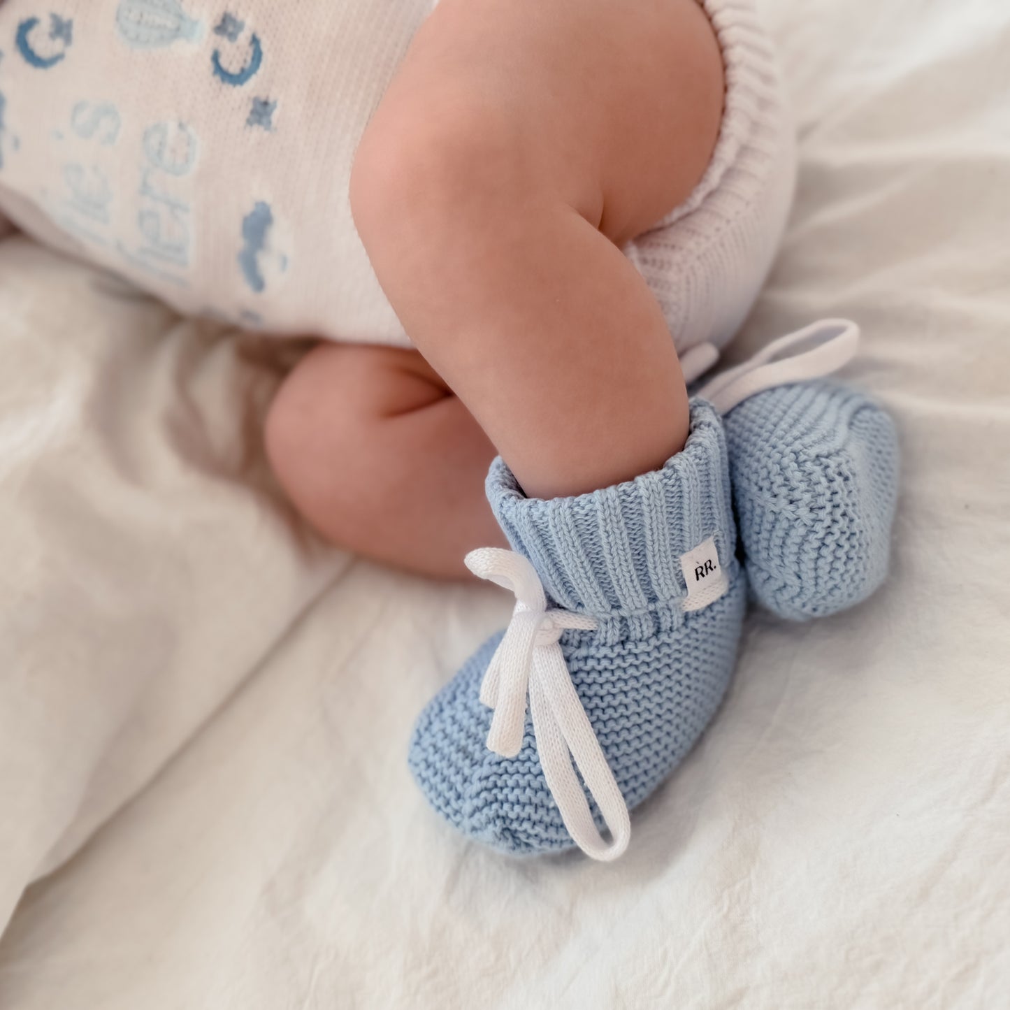 Knit Booties - Haze + Coconut