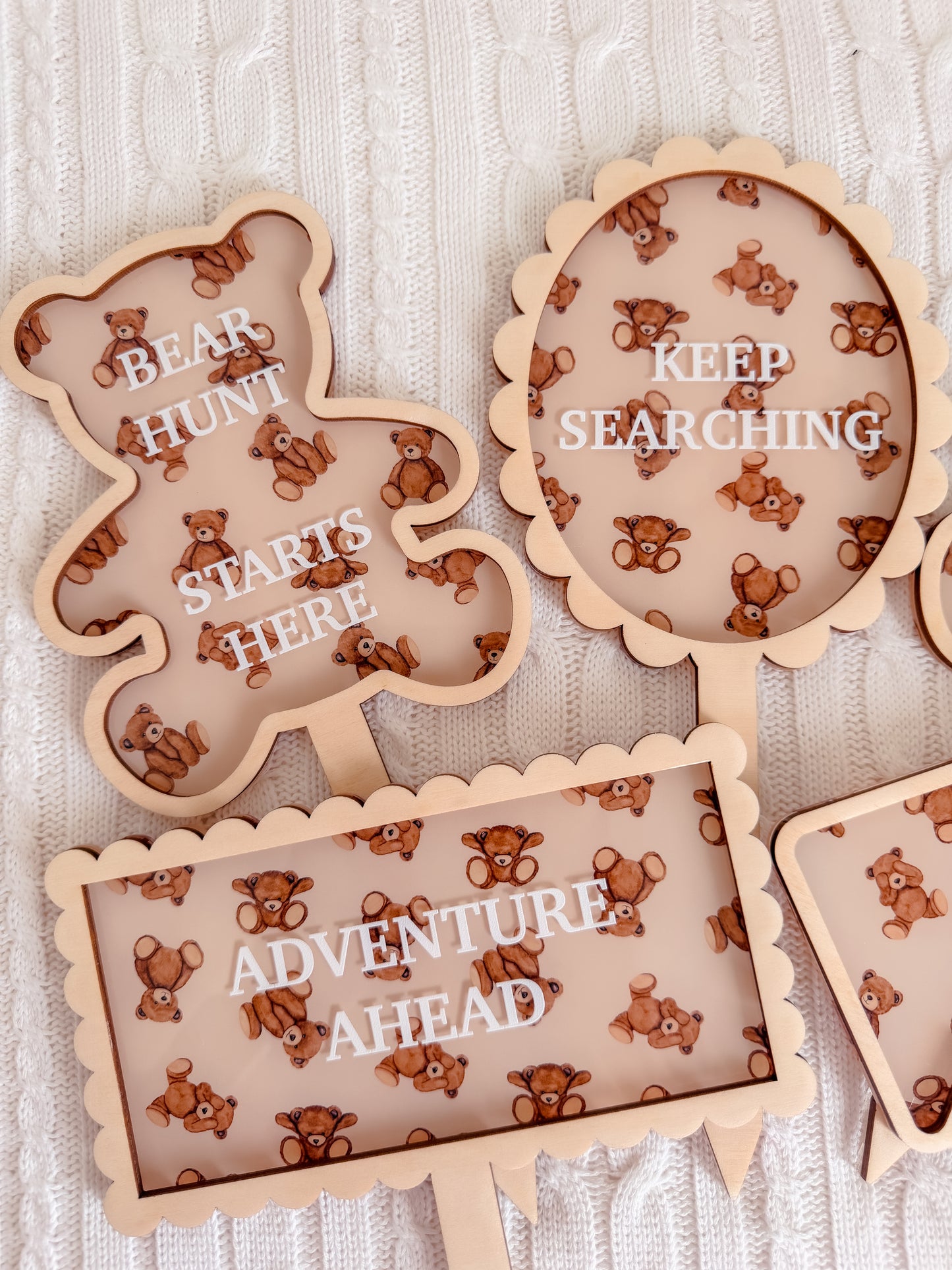 BEAR HUNT STAKES | Plywood & UV Printed Acrylic